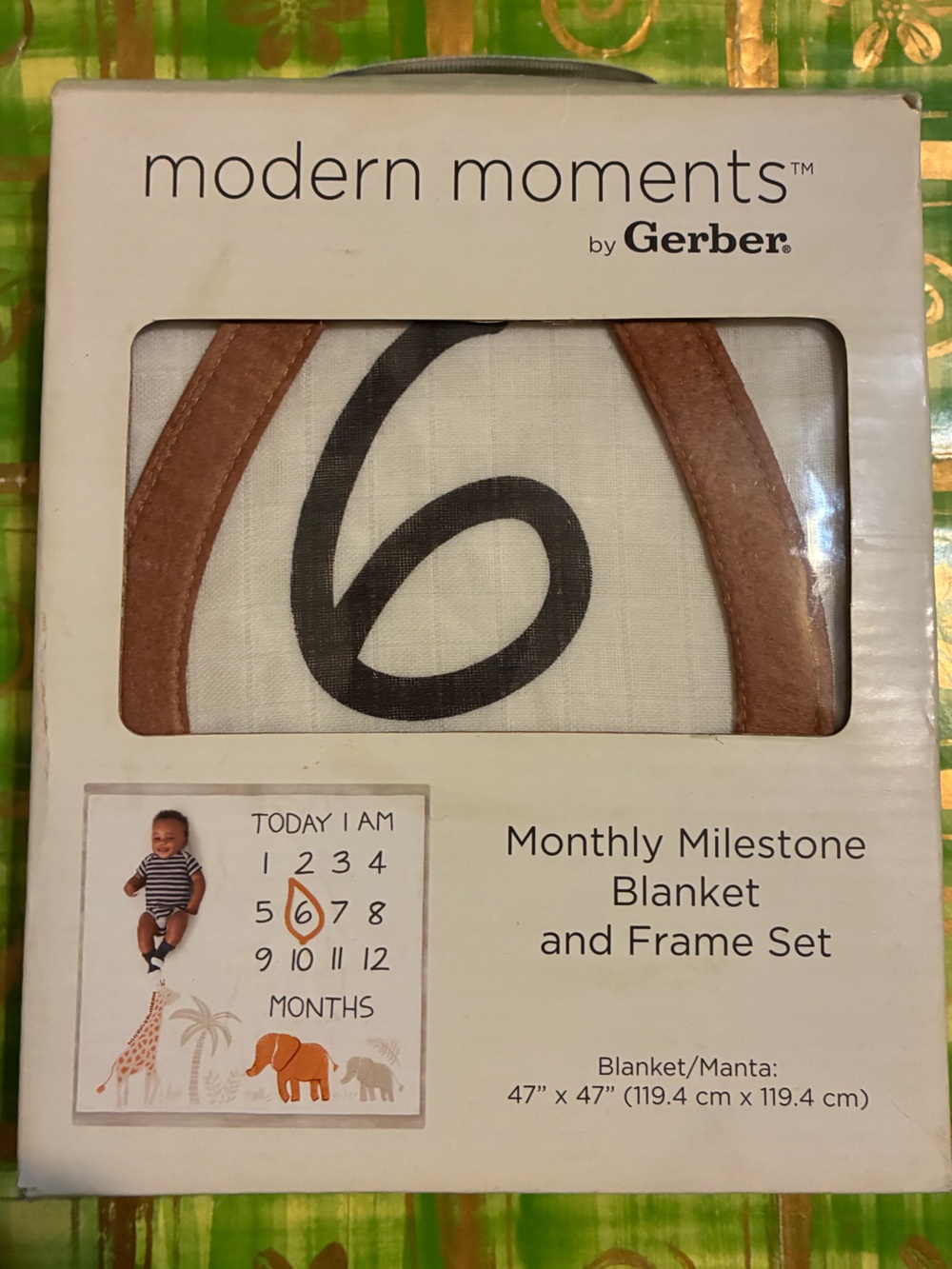 Gerber monthly  milestone blanket and frame set